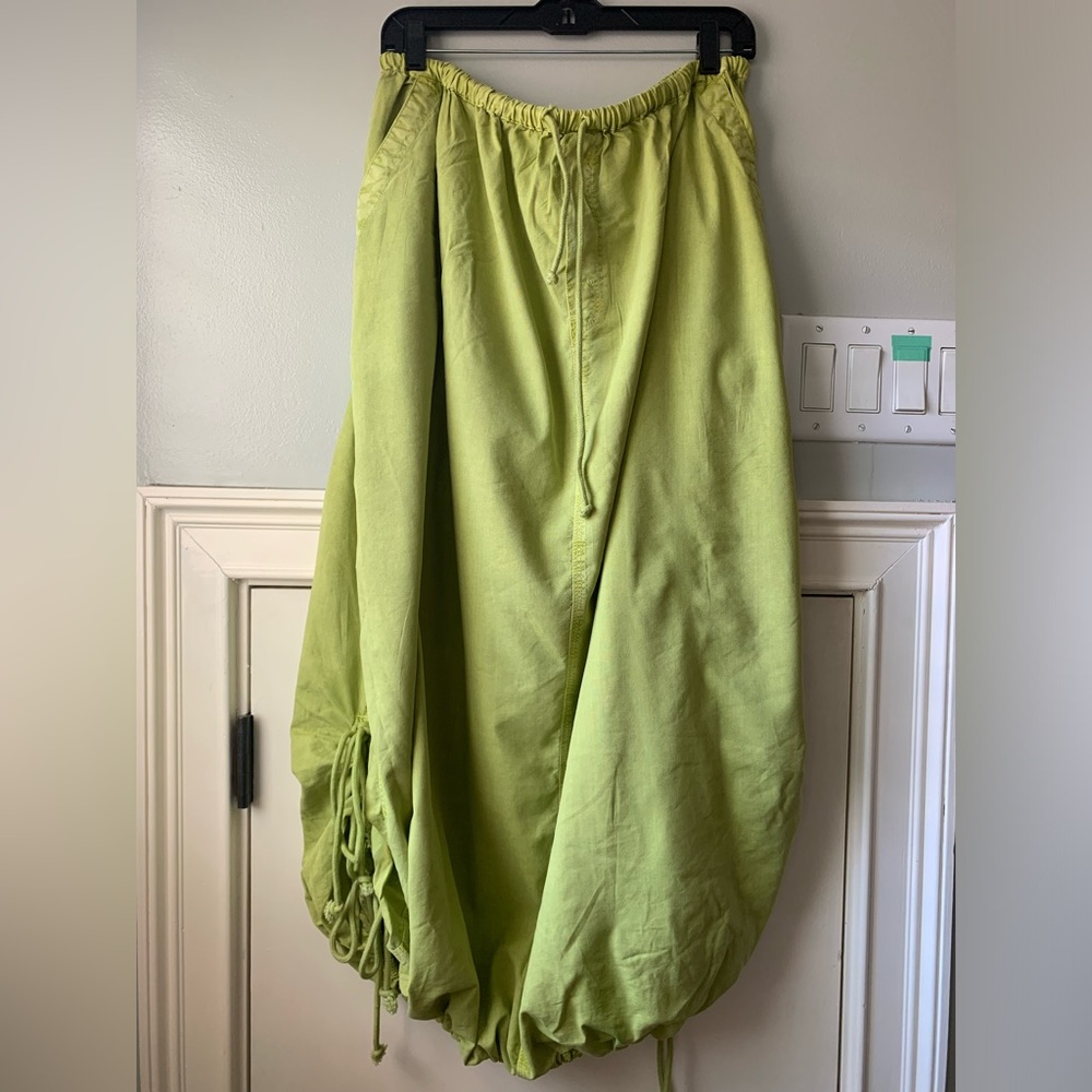 NWT Free People Picture Perfect Parachute Skirt, Citron Green, Size Small